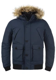 !Solid Winterjacke SDFrio Winterjacke mit Kapuze und abnehmbarem Kunstell