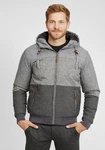 Indicode Kurzjacke IDHannibal Herren Übergangsjacke mit Kapuze Hellgrau/Dunkelgrau/Grau