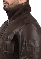 !Solid Lederjacke SDFamash Bikerjacke Dunkelbraun/Braun