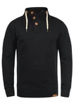 !Solid TripTroyer Herren Sweatshirt Pullover Troyer Pulli Mit Stehkragen Und Knopfverschluss Schwarz/Dunkelblau