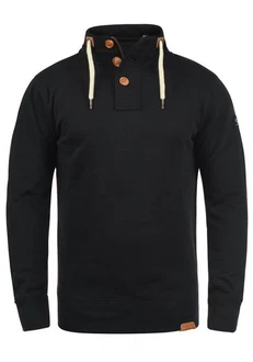 !Solid TripTroyer Herren Sweatshirt Pullover Troyer Pulli Mit Stehkragen Und Knopfverschluss Schwarz/Dunkelblau !Solid TripTroyer Herren Sweatshirt Pullover Troyer Pulli Mit Stehkragen Und Knopfverschluss Schwarz/Dunkelblau