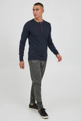 !Solid Terrance Herren Strickpullover Dunkelblau/Hellblau/Blau