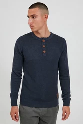 !Solid Terrance Herren Strickpullover Dunkelblau/Hellblau/Blau
