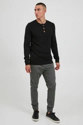 !Solid Terrance Herren Strickpullover Schwarz