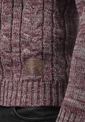 !Solid Strickpullover SDPhilemon Bordeaux/Dunkelrot/Lila