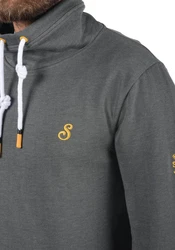 !Solid Herren Sweatshirt Pullover SDKaan mit Tube-Kragen Dunkelgrau/Hellgrau/Grau