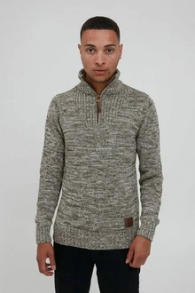 !Solid Troyer SDPhilostrate Strickpulli Grau/Hellgrau/Dunkelgrün