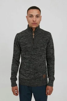 !Solid Troyer SDPhilostrate Strickpulli Dunkelgrau/Schwarz/Grau/Dunkelblau