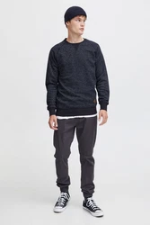 !Solid VituNeck Herren Sweatshirt Pullover Pulli Mit Rundhalsausschnitt Dunkelblau/Hellblau