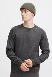 !Solid VituNeck Herren Sweatshirt Pullover Pulli Mit Rundhalsausschnitt Dunkelgrau/Grau/Orange