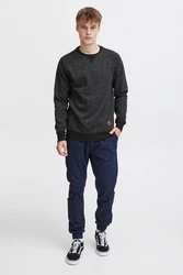 !Solid VituNeck Herren Sweatshirt Pullover Pulli Mit Rundhalsausschnitt Med Grey