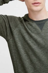 !Solid VituNeck Herren Sweatshirt Pullover Pulli Mit Rundhalsausschnitt Dunkelgrün/Grau