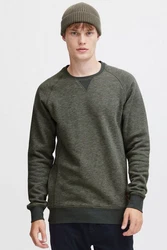 !Solid VituNeck Herren Sweatshirt Pullover Pulli Mit Rundhalsausschnitt Dunkelgrün/Grau