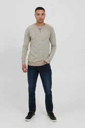 !Solid Strickpullover SDThian Grau/Hellgrau/Khaki
