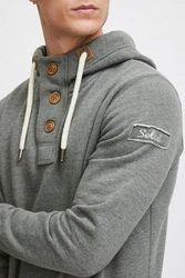 !Solid TripStrip Herren Kapuzenpullover Hoodie Pullover Mit Kapuze Knopfleiste Hellgrau/Grau