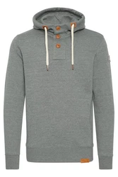 !Solid TripStrip Herren Kapuzenpullover Hoodie Pullover Mit Kapuze Knopfleiste Hellgrau/Grau