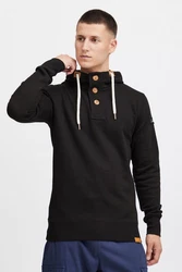 !Solid TripStrip Herren Kapuzenpullover Hoodie Pullover Mit Kapuze Knopfleiste Schwarz/Dunkelgrau