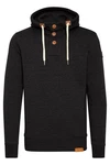 !Solid TripStrip Herren Kapuzenpullover Hoodie Pullover Mit Kapuze Knopfleiste Schwarz/Dunkelgrau