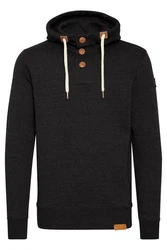 !Solid TripStrip Herren Kapuzenpullover Hoodie Pullover Mit Kapuze Knopfleiste Schwarz/Dunkelgrau