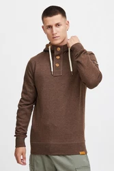 !Solid TripStrip Herren Kapuzenpullover Hoodie Pullover Mit Kapuze Knopfleiste Braun/Dunkelrot/Rot