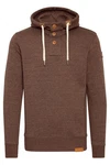 !Solid TripStrip Herren Kapuzenpullover Hoodie Pullover Mit Kapuze Knopfleiste Braun/Dunkelrot/Rot