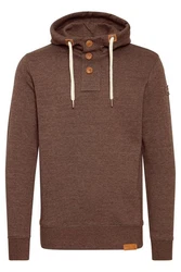 !Solid TripStrip Herren Kapuzenpullover Hoodie Pullover Mit Kapuze Knopfleiste Braun/Dunkelrot/Rot