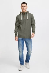 !Solid TripStrip Herren Kapuzenpullover Hoodie Pullover Mit Kapuze Knopfleiste Dunkelgrün