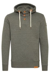 !Solid TripStrip Herren Kapuzenpullover Hoodie Pullover Mit Kapuze Knopfleiste Dunkelgrün