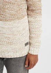 !Solid Troyer Strickpulli mit Stehkragen Beige/Braun/Orange
