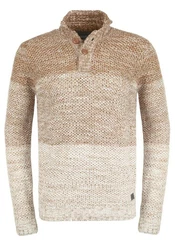 !Solid Troyer Strickpulli mit Stehkragen Beige/Braun/Orange