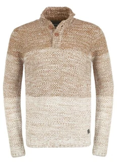 !Solid Troyer Strickpulli mit Stehkragen Beige/Braun/Orange