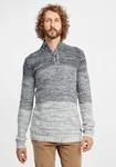 !Solid Troyer Strickpulli mit Stehkragen Grau/Hellgrau/Dunkelblau/Dunkelgrau