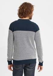 !Solid Herren Strickpullover Rapel Dunkelblau/Grau/Hellblau