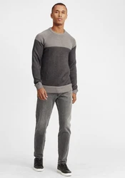 !Solid Herren Strickpullover Rapel Dunkelgrau/Grau