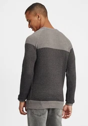 !Solid Herren Strickpullover Rapel Dunkelgrau/Grau