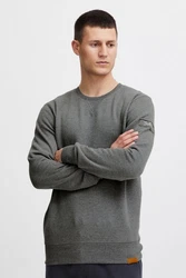 !Solid Trip O-Neck Herren Sweatshirt Pullover Pulli Mit Rundhalsausschnitt Und Fleece-Innenseite Dunkelgrau/Hellgrau/Grau