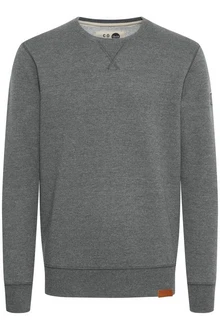 !Solid Trip O-Neck Herren Sweatshirt Pullover Pulli Mit Rundhalsausschnitt Und Fleece-Innenseite Dunkelgrau/Hellgrau/Grau