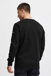 !Solid Trip O-Neck Herren Sweatshirt Pullover Pulli Mit Rundhalsausschnitt Und Fleece-Innenseite Schwarz
