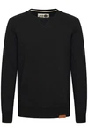 !Solid Trip O-Neck Herren Sweatshirt Pullover Pulli Mit Rundhalsausschnitt Und Fleece-Innenseite Schwarz