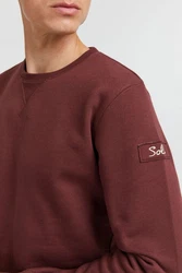 !Solid Trip O-Neck Herren Sweatshirt Pullover Pulli Mit Rundhalsausschnitt Und Fleece-Innenseite Dunkelrot/Braun/Bordeaux/Rot
