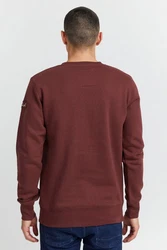 !Solid Trip O-Neck Herren Sweatshirt Pullover Pulli Mit Rundhalsausschnitt Und Fleece-Innenseite Dunkelrot/Braun/Bordeaux/Rot