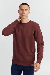 !Solid Trip O-Neck Herren Sweatshirt Pullover Pulli Mit Rundhalsausschnitt Und Fleece-Innenseite Dunkelrot/Braun/Bordeaux/Rot