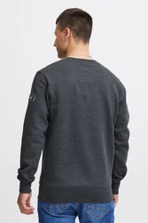 !Solid Trip O-Neck Herren Sweatshirt Pullover Pulli Mit Rundhalsausschnitt Und Fleece-Innenseite Dark Grey Melange