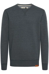 !Solid Trip O-Neck Herren Sweatshirt Pullover Pulli Mit Rundhalsausschnitt Und Fleece-Innenseite Dark Grey Melange