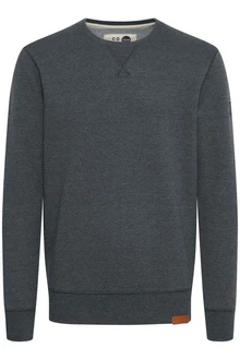 !Solid Trip O-Neck Herren Sweatshirt Pullover Pulli Mit Rundhalsausschnitt Und Fleece-Innenseite Dark Grey Melange