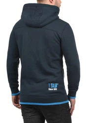 !Solid Benjamin Hood Herren Kapuzenpullover Hoodie Pullover Mit Kapuze Cross-Over-Kragen Und Fleece-Innenseite Dunkelblau/Blau/Hellblau