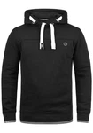 !Solid Benjamin Hood Herren Kapuzenpullover Hoodie Pullover Mit Kapuze Cross-Over-Kragen Und Fleece-Innenseite Schwarz