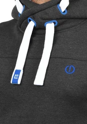 !Solid Benjamin Hood Herren Kapuzenpullover Hoodie Pullover Mit Kapuze Cross-Over-Kragen Und Fleece-Innenseite Dunkelblau/Dunkelgrau/Grau