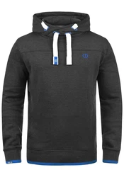 !Solid Benjamin Hood Herren Kapuzenpullover Hoodie Pullover Mit Kapuze Cross-Over-Kragen Und Fleece-Innenseite Dunkelblau/Dunkelgrau/Grau