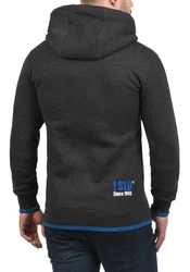 !Solid Benjamin Hood Herren Kapuzenpullover Hoodie Pullover Mit Kapuze Cross-Over-Kragen Und Fleece-Innenseite Dunkelblau/Dunkelgrau/Grau